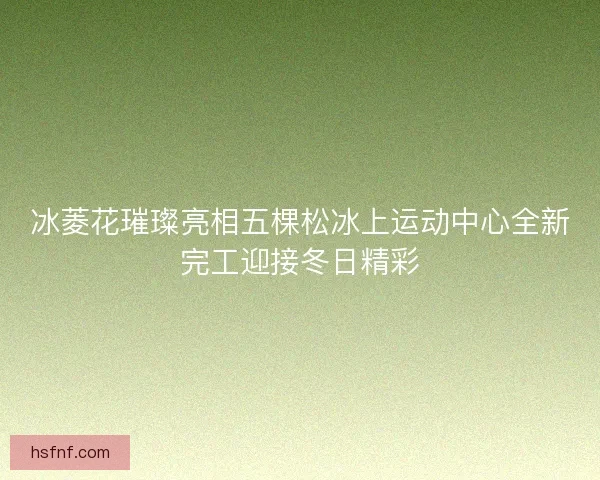冰菱花璀璨亮相五棵松冰上运动中心全新完工迎接冬日精彩 冰菱花璀璨亮相五棵松冰上运动中心全新完工迎接冬日精彩