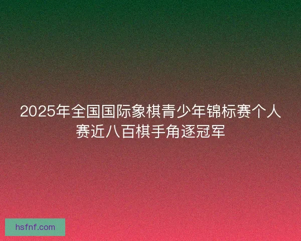 2025年全国国际象棋青少年锦标赛个人赛近八百棋手角逐冠军
