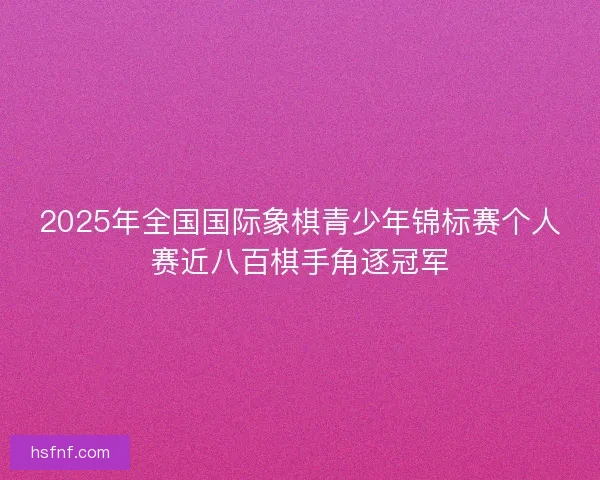 2025年全国国际象棋青少年锦标赛个人赛近八百棋手角逐冠军