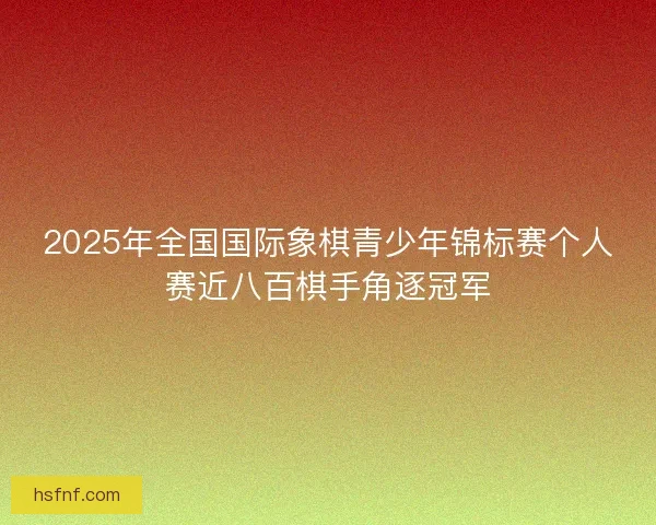 2025年全国国际象棋青少年锦标赛个人赛近八百棋手角逐冠军